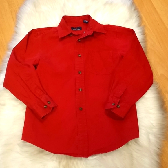 Class Club Red Button Down Shirt - Picture 5 of 8